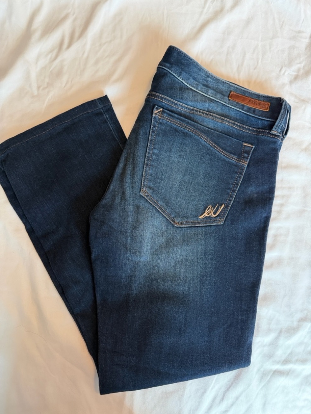 Express Dark Blue Women's Jeans - Classic Stretch Denim - Picture 4 of 5